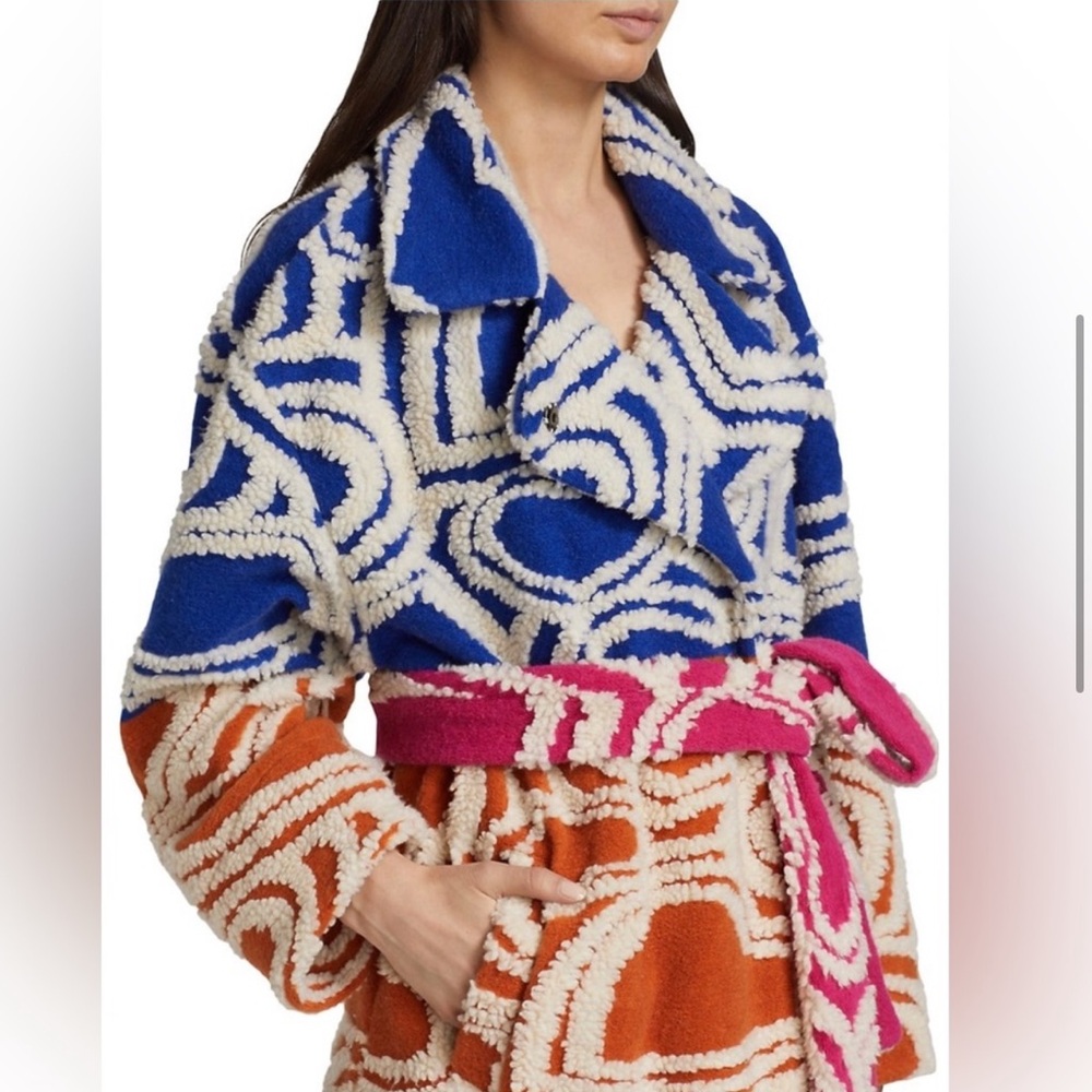 NWT FARM Rio Multicolored Wild Hearts
Fleece Coat